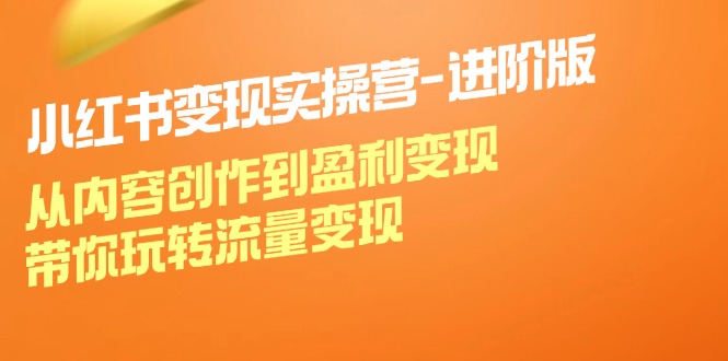 （12234期）小红书变现实操营-进阶版：从内容创作到盈利变现，带你玩转流量变现-蓝天项目网