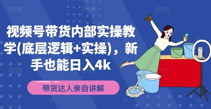 视频号带货内部实操教学(底层逻辑+实操)，新手也能日入4k-蓝天项目网