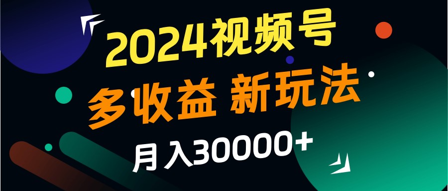 2024视频号多收益的新玩法，月入3w+，新手小白都能简单上手！-蓝天项目网