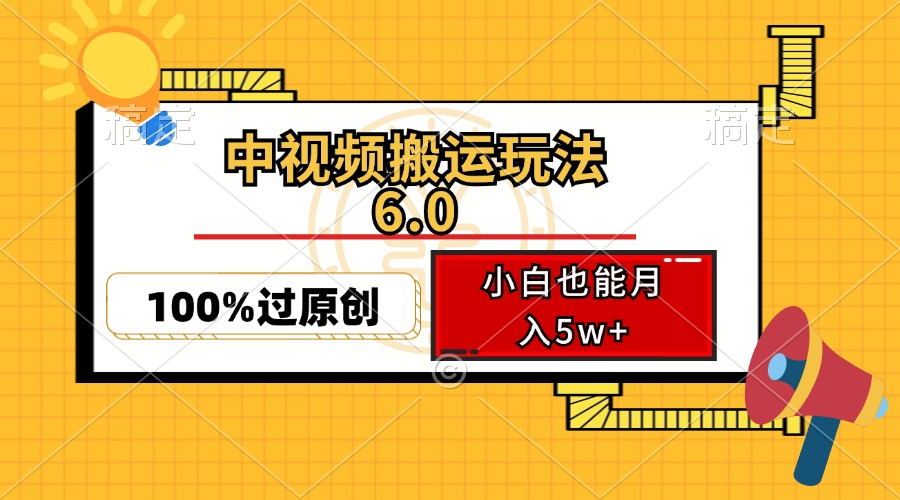 （12838期）中视频搬运玩法6.0，利用软件双重去重，100%过原创，小白也能月入5w+-蓝天项目网