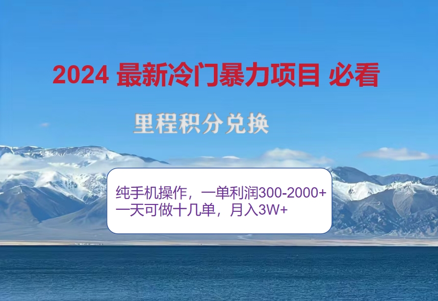 （12856期）2024惊爆冷门暴利！出行高峰来袭，里程积分，高爆发期，一单300+—2000…-蓝天项目网