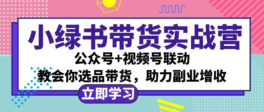 （12848期）小绿书AI带货实战营：公众号+视频号联动，教会你选品带货，助力副业增收-蓝天项目网