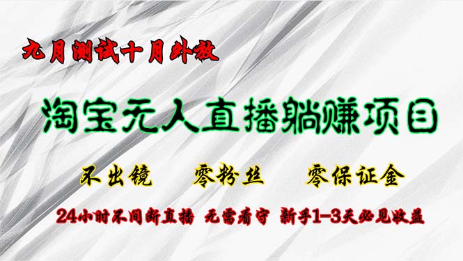 （12862期）淘宝无人直播最新玩法，九月测试十月外放，不出镜零粉丝零保证金，24小…-蓝天项目网