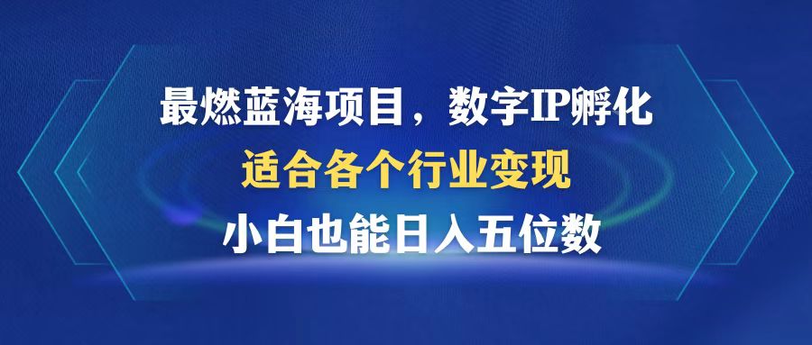 （12941期）最燃蓝海项目  数字IP孵化  适合各个行业变现  小白也能日入5位数-蓝天项目网