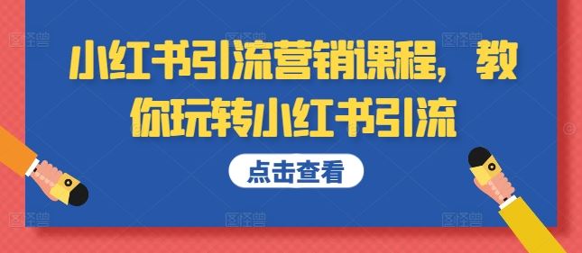 小红书引流营销课程，教你玩转小红书引流-蓝天项目网