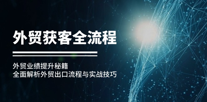 （12982期）外贸获客全流程：外贸业绩提升秘籍：全面解析外贸出口流程与实战技巧-蓝天项目网