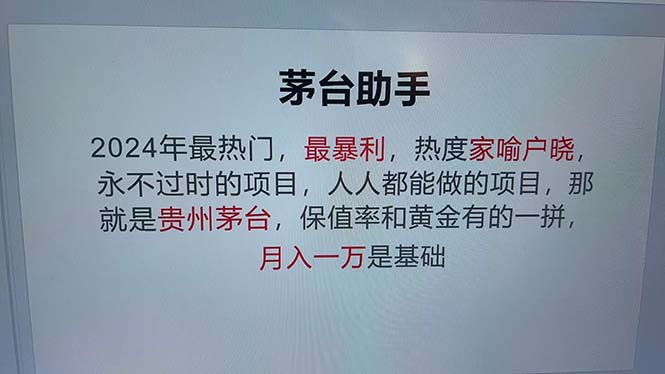 （12990期）魔法贵州茅台代理，永不淘汰的项目，抛开传统玩法，使用科技，命中率极…-蓝天项目网