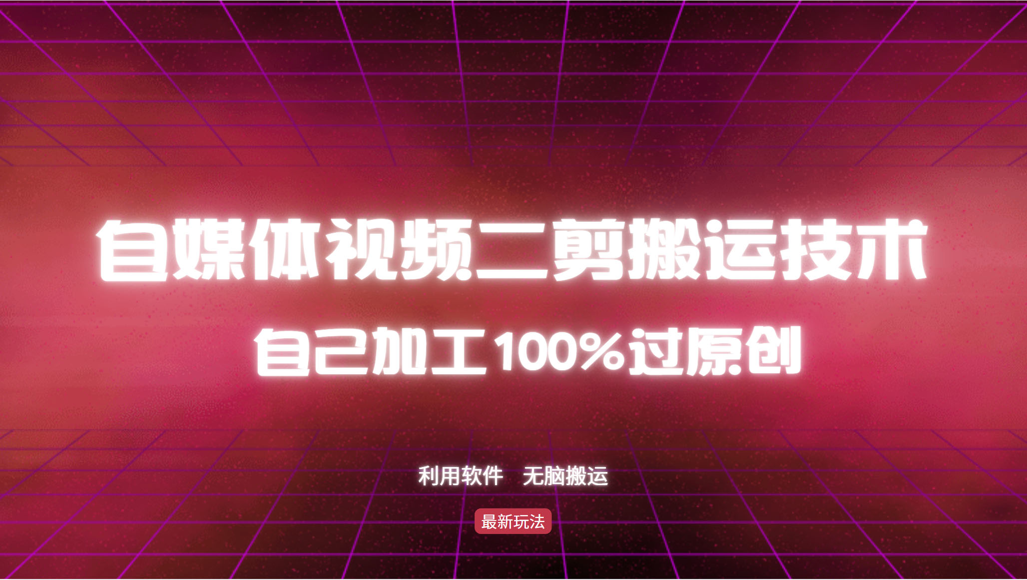 （12995期）详细教你自媒体视频二剪搬运技术，自己加工100%过原创，无脑搬运-蓝天项目网