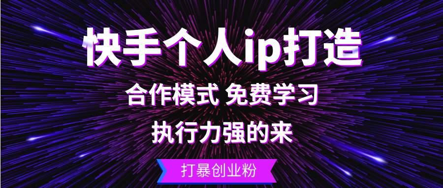 （13023期）快手个人ip打造：执行力强的来 打暴创业粉-蓝天项目网