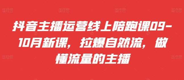 抖音主播运营线上陪跑课09-10月新课，拉爆自然流，做懂流量的主播-蓝天项目网