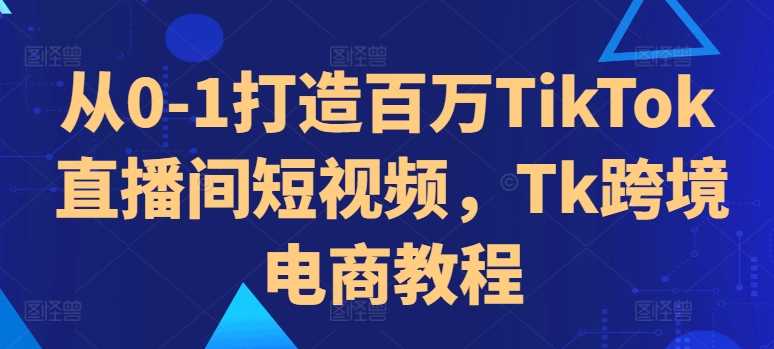 从0-1打造百万TikTok直播间短视频，Tk跨境电商教程-蓝天项目网