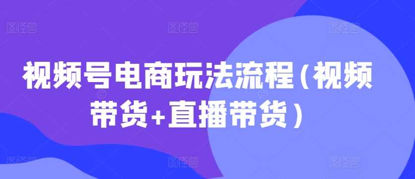 视频号电商玩法流程(视频带货+直播带货)-蓝天项目网