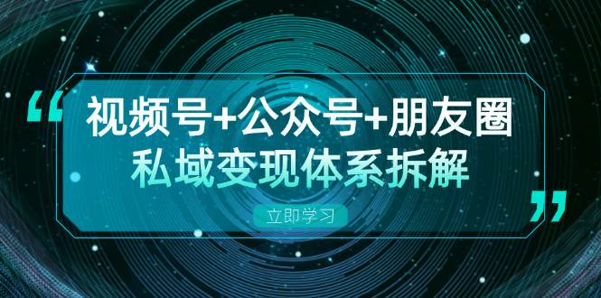 （13174期）视频号+公众号+朋友圈私域变现体系拆解，全体平台流量枯竭下的应对策略-蓝天项目网