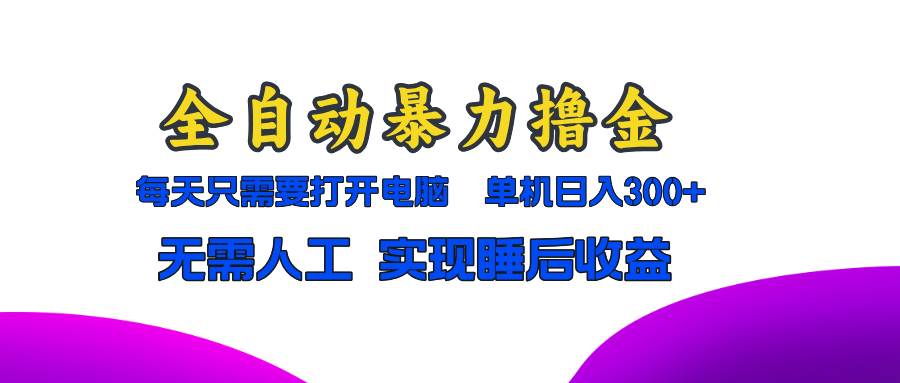 （13186期）全自动暴力撸金，只需要打开电脑，单机日入300+无需人工，实现睡后收益-蓝天项目网