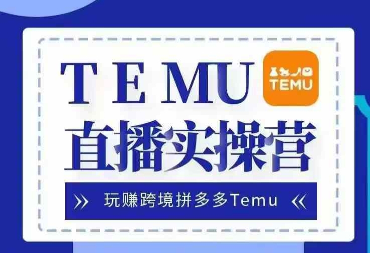 Temu直播实战营，玩赚跨境拼多多Temu，国内电商卷就出海赚美金-蓝天项目网