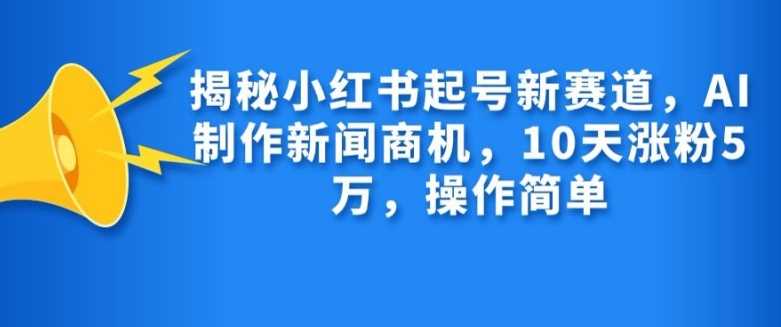 揭秘小红书起号新赛道，AI制作新闻商机，10天涨粉1万，操作简单-蓝天项目网