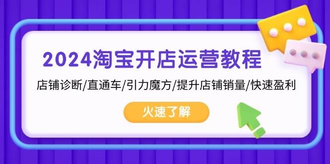 （13300期）2024淘宝开店运营教程：店铺诊断/直通车/引力魔方/提升店铺销量/快速盈利-蓝天项目网