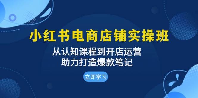 （13352期）小红书电商店铺实操班：从认知课程到开店运营，助力打造爆款笔记-蓝天项目网