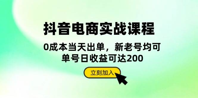 （13350期）抖音 电商实战课程：从账号搭建到店铺运营，全面解析五大核心要素-蓝天项目网