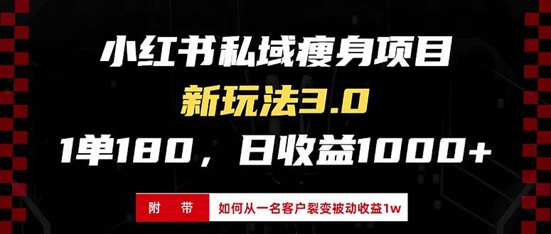 （13348期）小红书瘦身项目3.0模式，新手小白日赚收益1000+（附从一名客户裂变收益…-蓝天项目网