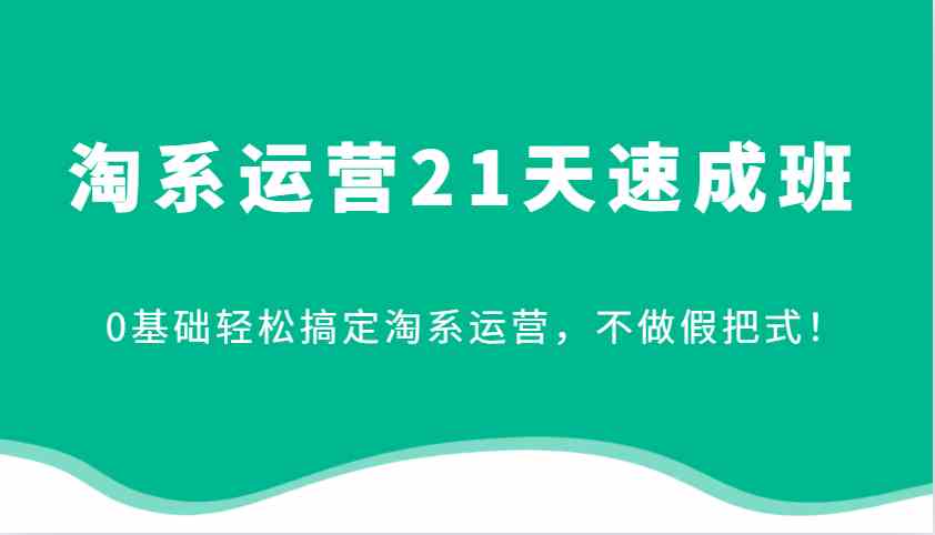 淘系运营21天速成班，0基础轻松搞定淘系运营，不做假把式！-蓝天项目网