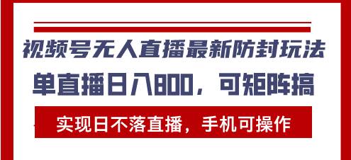 （13377期）视频号无人直播最新防封玩法，实现日不落直播，手机可操作，单直播日入…-蓝天项目网