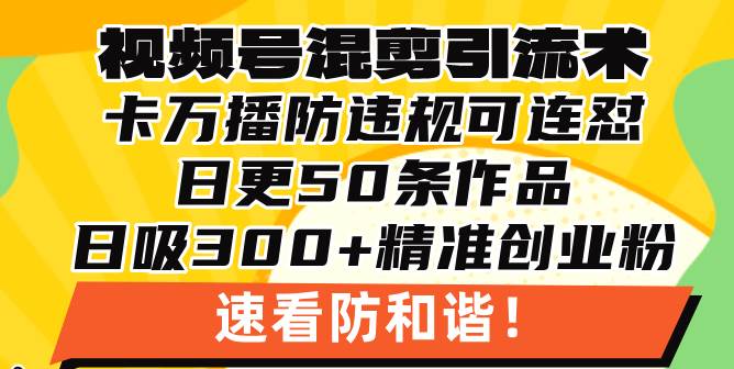 （13400期）视频号混剪引流技术，500万播放引流17000创业粉，操作简单当天学会-蓝天项目网