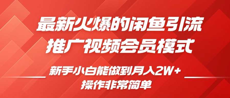 闲鱼引流推广影视会员，0成本就可以操作，新手小白月入过W+【揭秘】-蓝天项目网