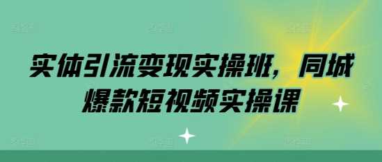 实体引流变现实操班，同城爆款短视频实操课-蓝天项目网