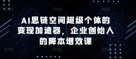 AI思链空间超级个体的变现加速器，企业创始人的降本增效课-蓝天项目网