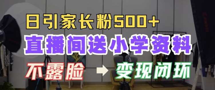 直播间送小学资料，每天引流家长粉500+，变现闭环模式【揭秘】-蓝天项目网