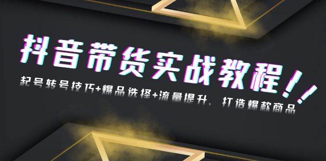 （13526期）抖音带货实战教程：起号转号技巧+爆品选择+流量提升，打造爆款商品-蓝天项目网