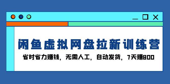 （13524期）闲鱼虚拟网盘拉新训练营：省时省力赚钱，无需人工，自动发货，7天赚800-蓝天项目网