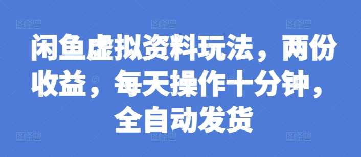 闲鱼虚拟资料玩法，两份收益，每天操作十分钟，全自动发货【揭秘】-蓝天项目网