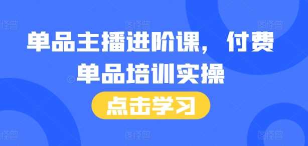 单品主播进阶课，付费单品培训实操，46节完整+话术本-蓝天项目网