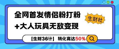 【生财36计】全网首发情侣粉打粉+大人玩具无敌变现-蓝天项目网