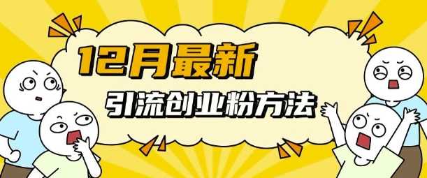 12月最新引流创业粉方法，方法非常简单，适用于多平台-蓝天项目网