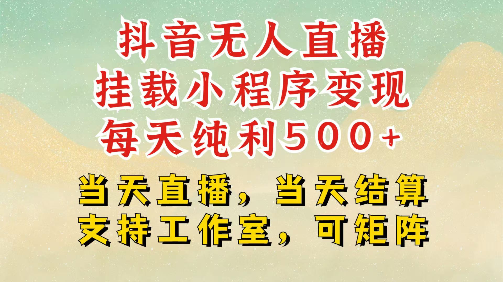 抖音无人挂机项目，轻松日入500+,挂载小程序玩法，不违规不封号，有号的一定挂起来-蓝天项目网