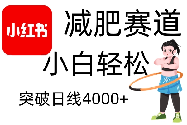 小红书减肥赛道，简单零成本，无需剪辑，不用动脑，小白轻松日利润4000+-蓝天项目网