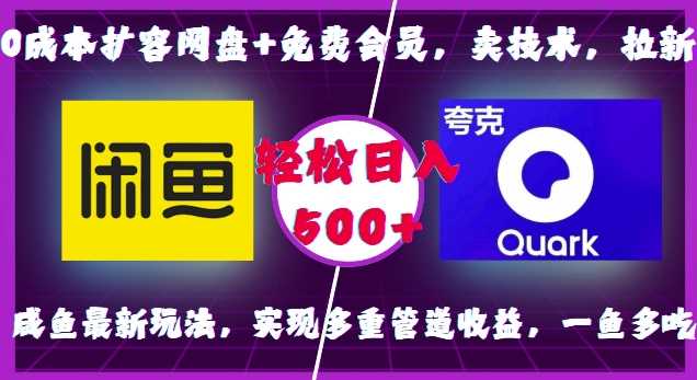 0成本扩容网盘+免费会员，卖技术，拉新，咸鱼最新玩法，实现多重管道收益，一鱼多吃，轻松日入500+-蓝天项目网