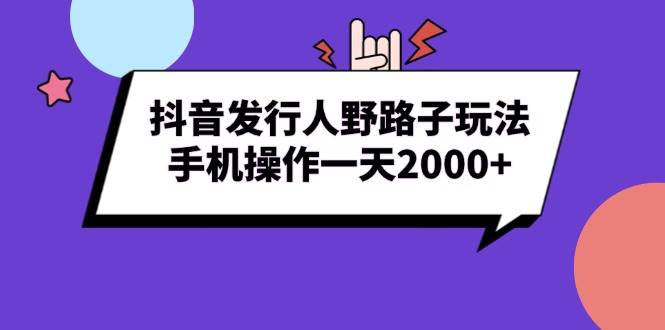 （13657期）抖音发行人野路子玩法，手机操作一天2000+-蓝天项目网