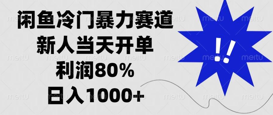 （13660期）闲鱼冷门暴力赛道，新人当天开单，利润80%，日入1000+-蓝天项目网