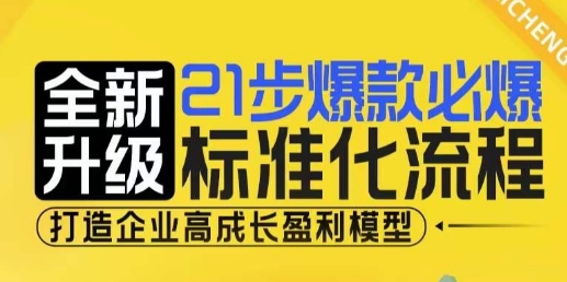 21步爆款必爆标准化流程，全新升级，打造企业高成长盈利模型-蓝天项目网