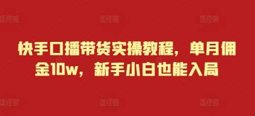 快手口播带货实操教程，单月佣金10w，新手小白也能入局-蓝天项目网