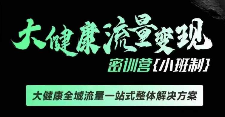 千万级大健康变现课线下课，大健康全域流量一站式整体解决方案-蓝天项目网