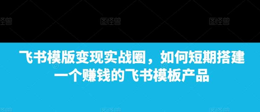 飞书模版变现实战圈，如何短期搭建一个赚钱的飞书模板产品-蓝天项目网