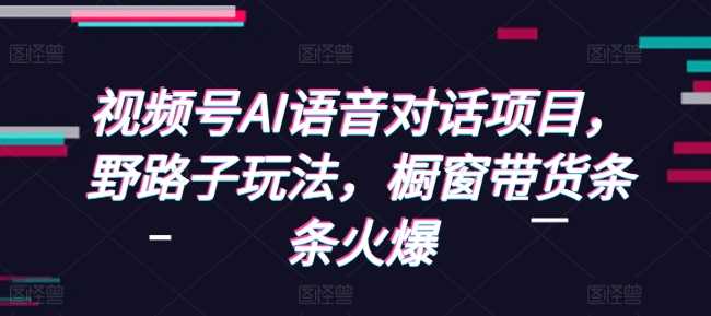 视频号AI语音对话项目，野路子玩法，橱窗带货条条火爆-蓝天项目网