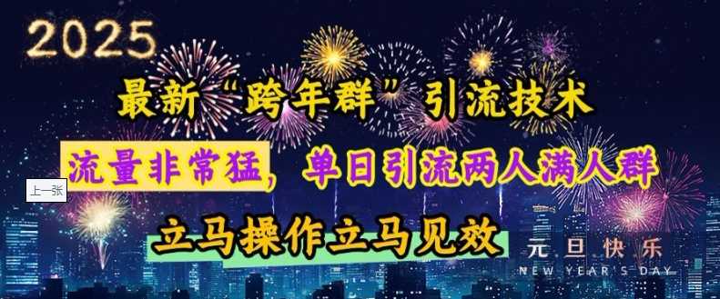 最新“跨年群”引流，流量非常猛，单日引流两人满人群，立马操作立马见效【揭秘】-蓝天项目网