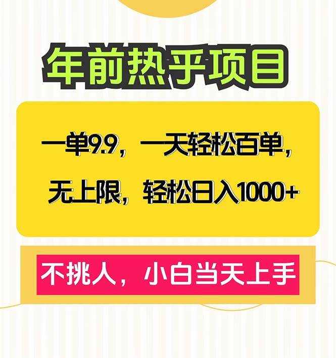 （13795期）一单9.9，一天百单无上限，不挑人，小白当天上手，轻松日入1000+-蓝天项目网