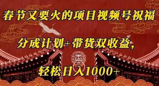 春节又要火的项目视频号祝福，分成计划+带货双收益，轻松日入几张【揭秘】-蓝天项目网